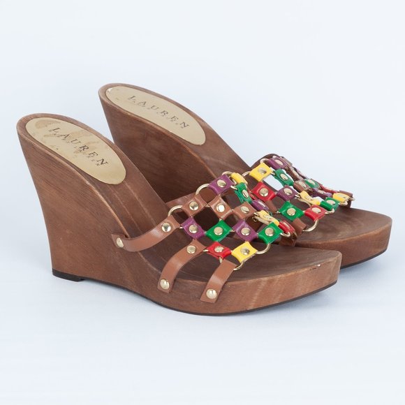 Lauren Ralph Lauren Shoes - Lauren Ralph Lauren Wooden Wedge Sandals Size 7.5